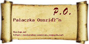 Palaczka Osszián névjegykártya